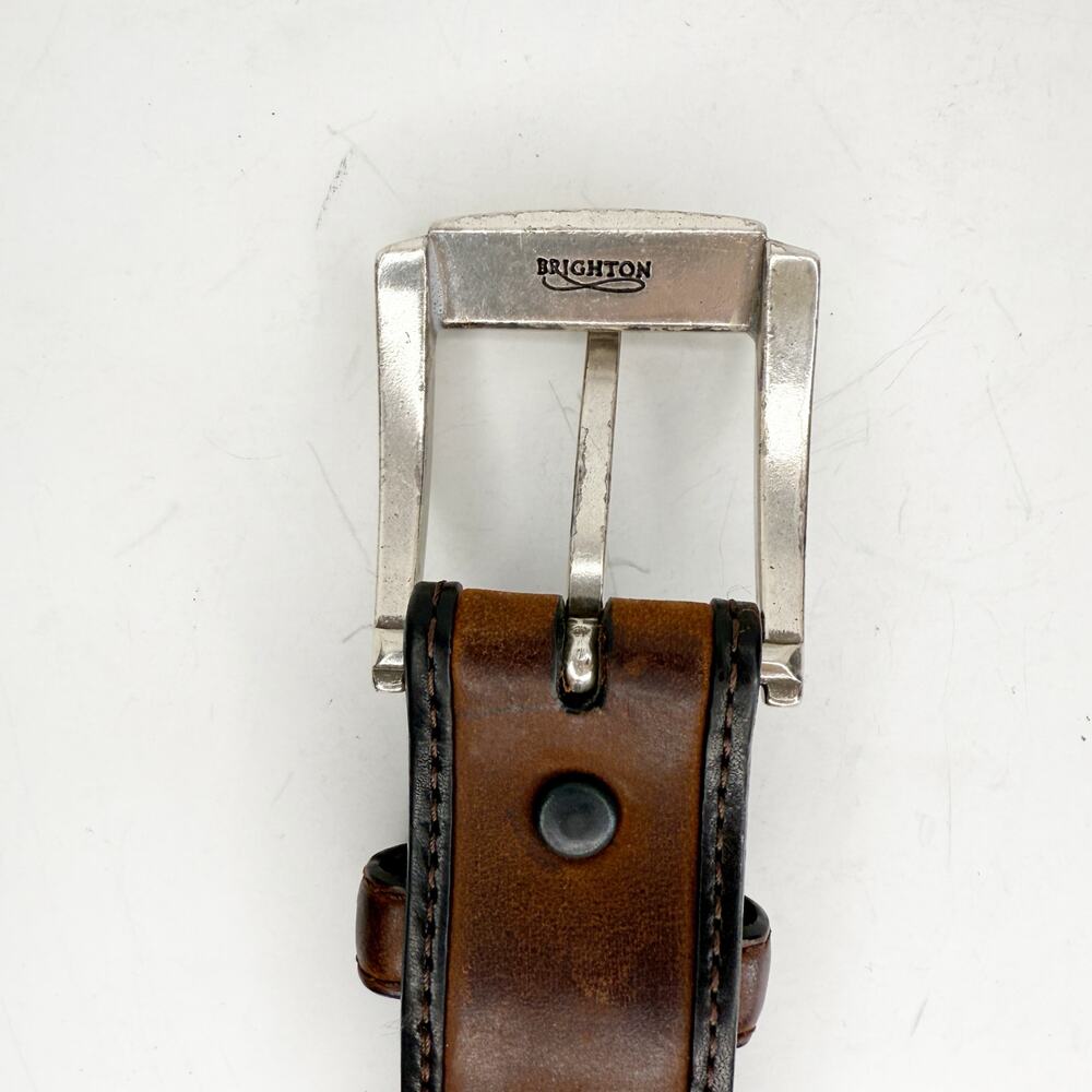 Brighton x Cutter & Buck Men's Brown Leather Belt Size 40 - Picture 3 of 6